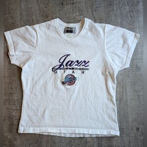 Vintage 90's Utah Jazz Embroidered Women's Tee - small
